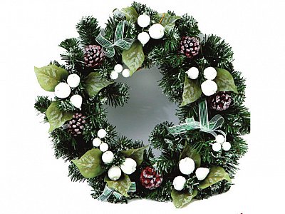 Verdegarden Fuoriporta natalizio bacche bianche con brina cm 40