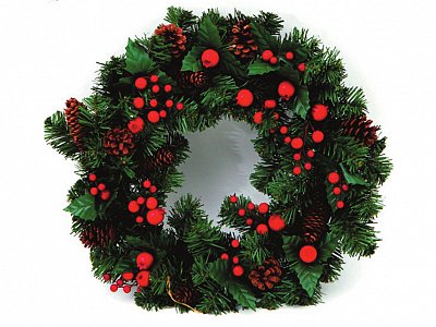 Verdegarden Fuoriporta natalizio bacche rosse con pigne cm 40