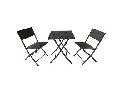 Vette Tavolo con sedie da giardino in acciaio Vette colore Nero