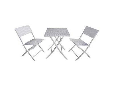 Vette Tavolo con  sedie da giardino in acciaio Vette colore bianco