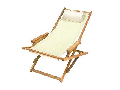 Vette Sedia sdraio Vette con braccioli seduta in tela beige dimensioni 110x60 cm